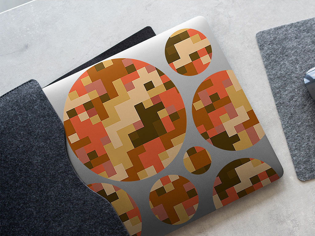 Hunter Orange Pixel DIY Laptop Stickers