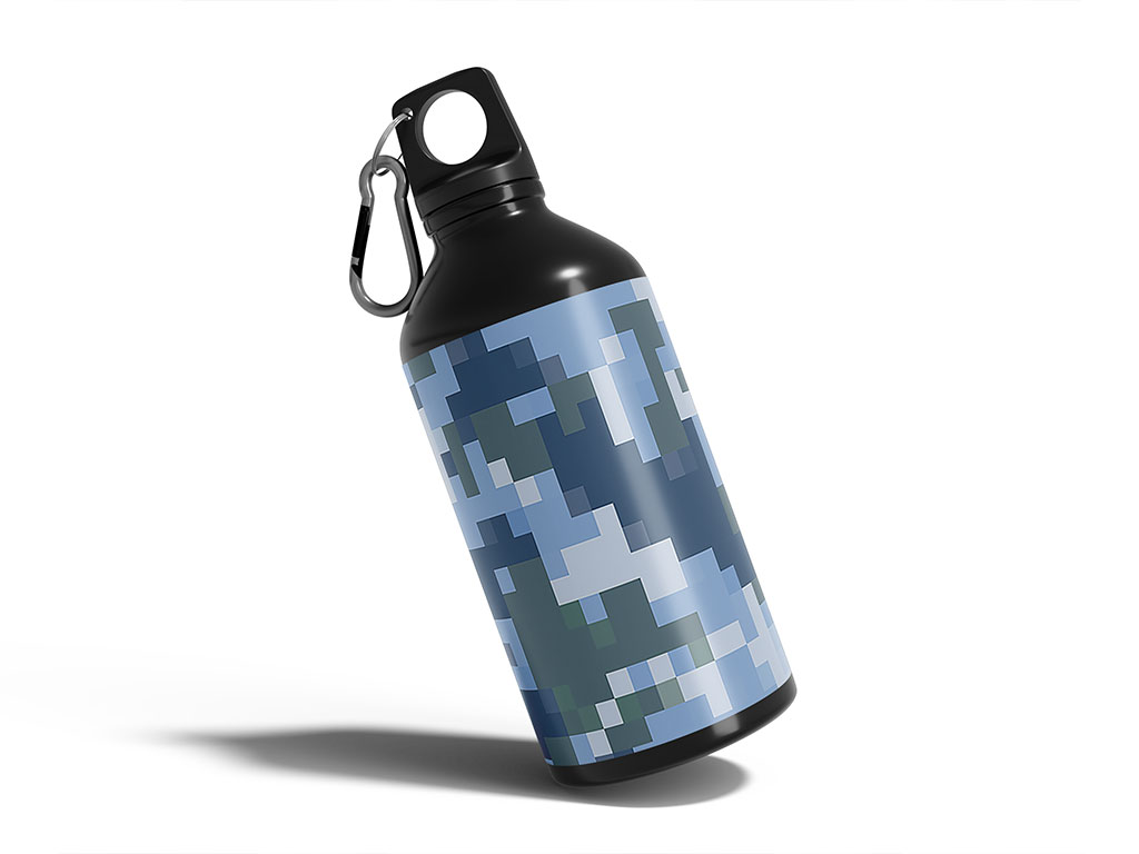 Snow and Sleet Pixel Water Bottle DIY Stickers