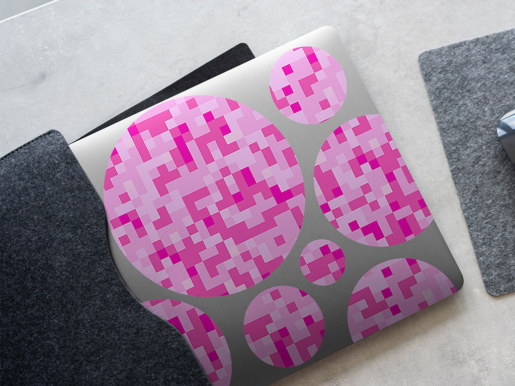 Red Purple Pixel DIY Laptop Stickers