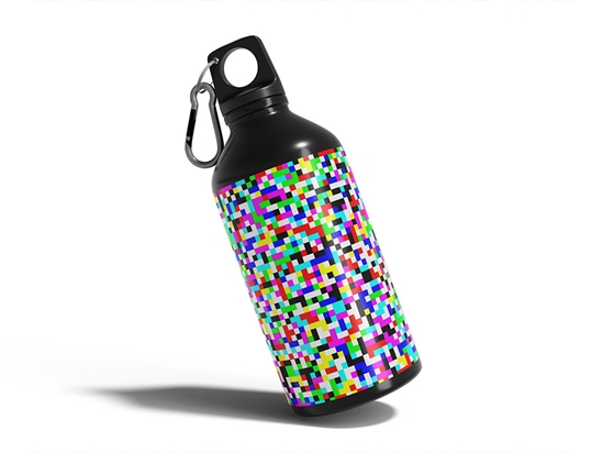 Television Static Pixel Water Bottle DIY Stickers