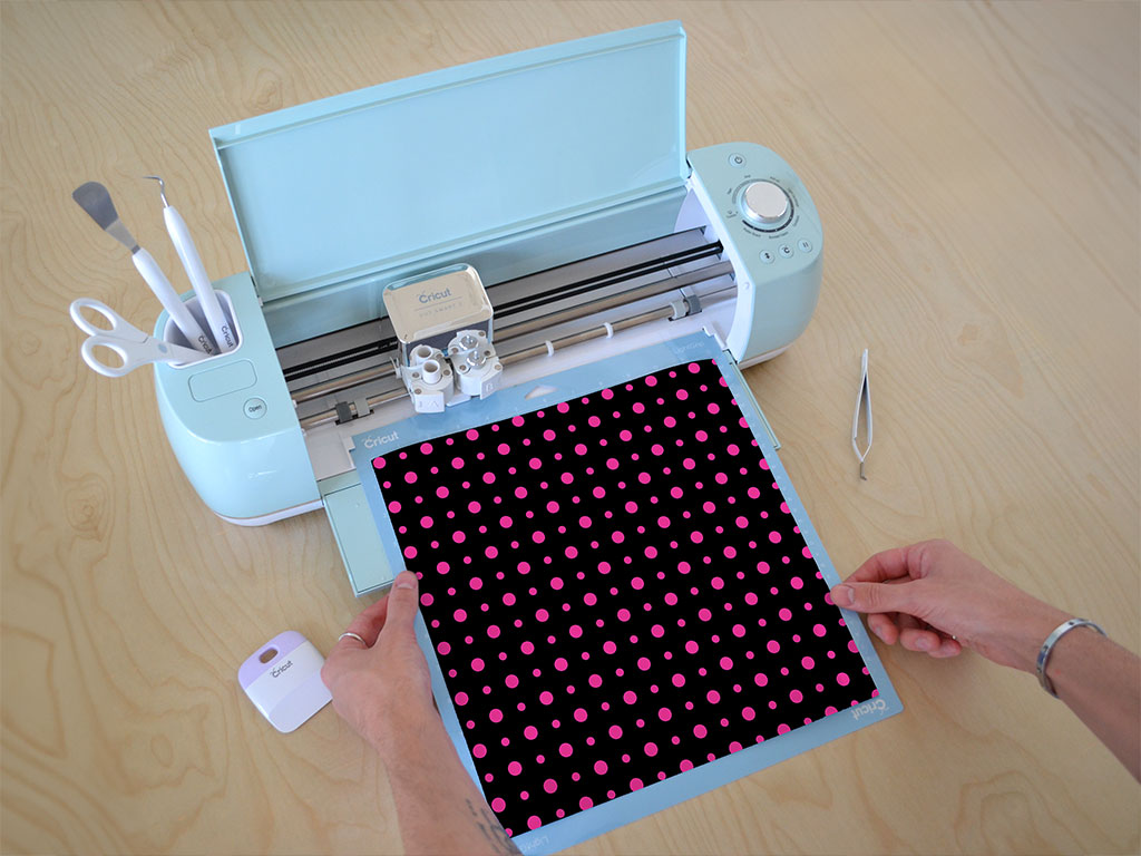 Fierce Fuchsia Polka Dot Cricut Compatible Vinyl