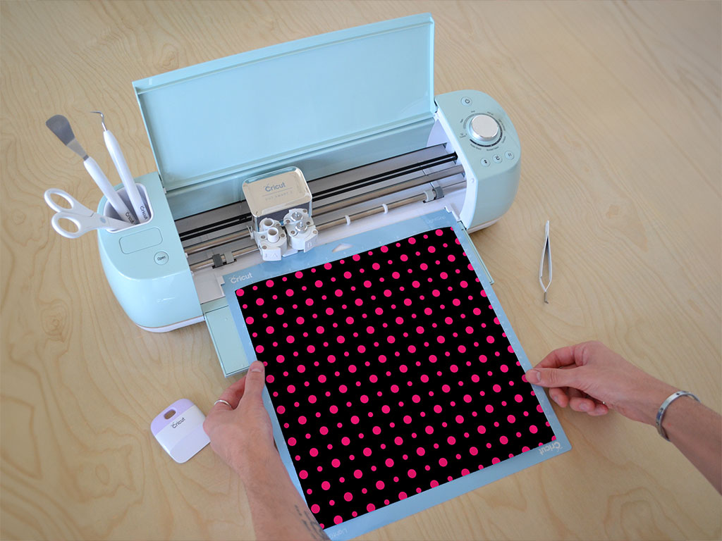 Hot Pink Polka Dot Cricut Compatible Vinyl