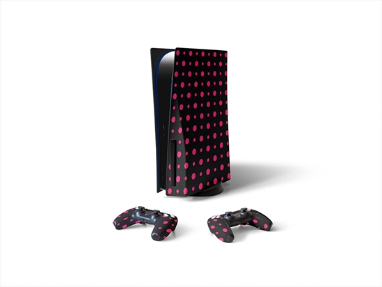 Hot Pink Polka Dot Sony PS5 DIY Skin