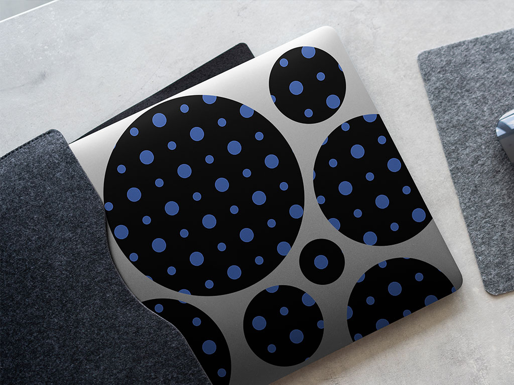 Ocean Blue Polka Dot DIY Laptop Stickers