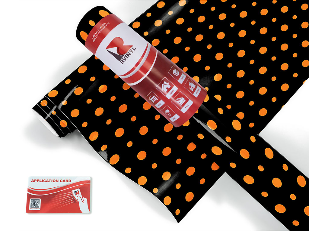 Pumpkin Orange Polka Dot Craft Vinyl Roll