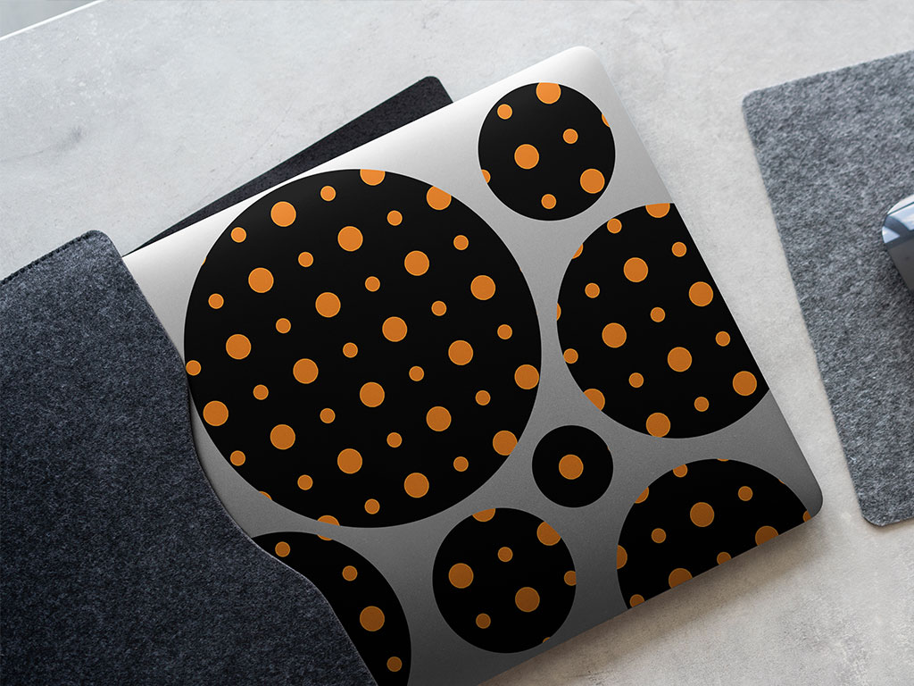 Pumpkin Orange Polka Dot DIY Laptop Stickers