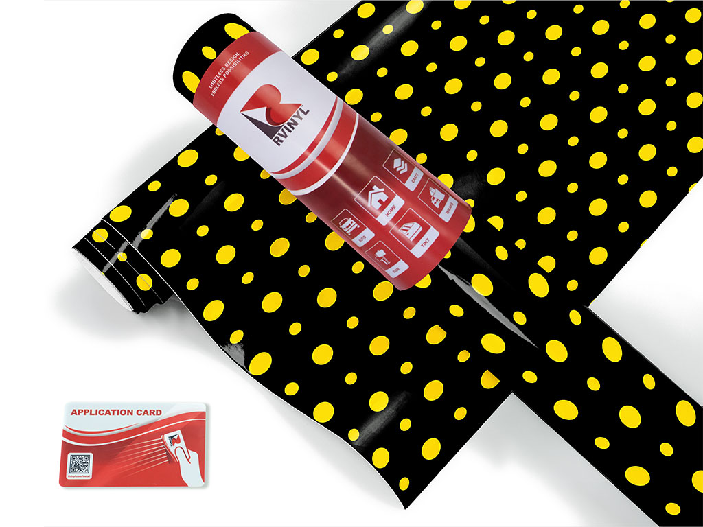 Sunshine Yellow Polka Dot Craft Vinyl Roll