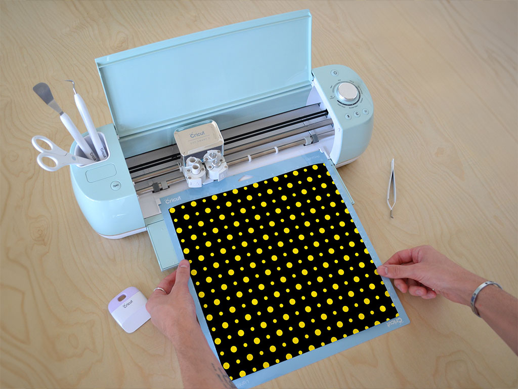 Sunshine Yellow Polka Dot Cricut Compatible Vinyl