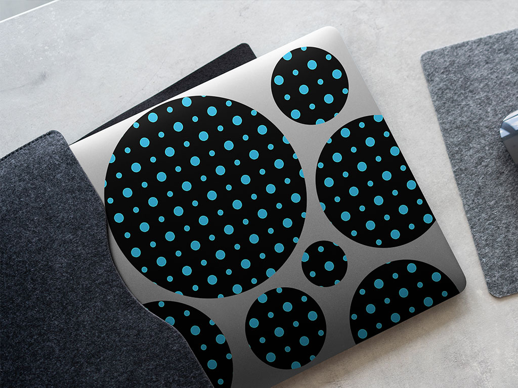 Terrific Teal Polka Dot DIY Laptop Stickers