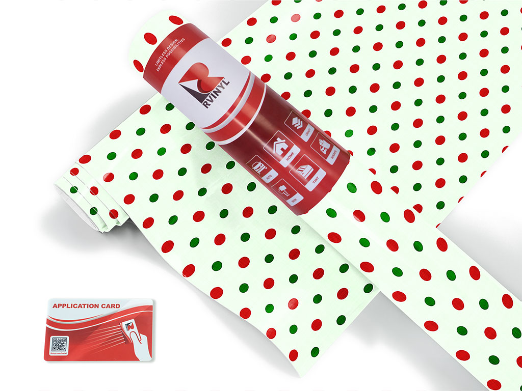 Holly Jolly Polka Dot Craft Vinyl Roll