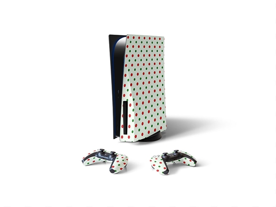 Holly Jolly Polka Dot Sony PS5 DIY Skin