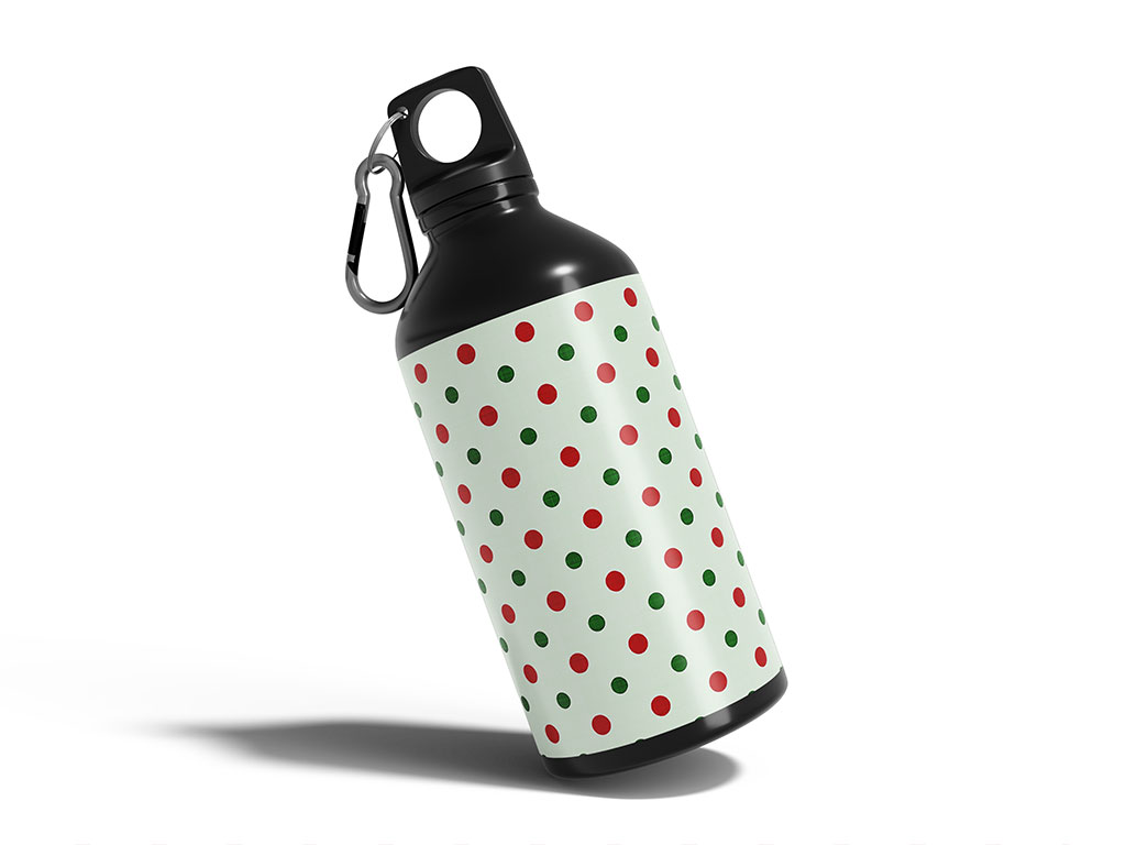 Holly Jolly Polka Dot Water Bottle DIY Stickers