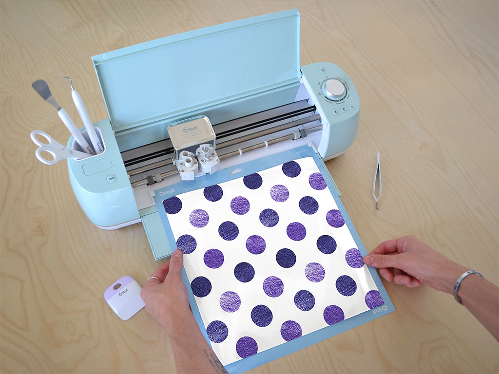 Prime Purple Polka Dot Cricut Compatible Vinyl