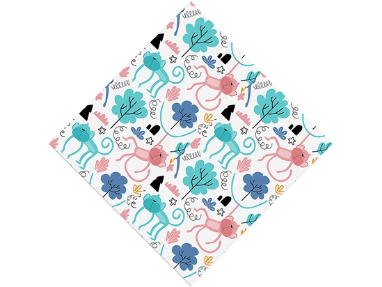 Pastel Jungle Primate Vinyl Wrap Pattern