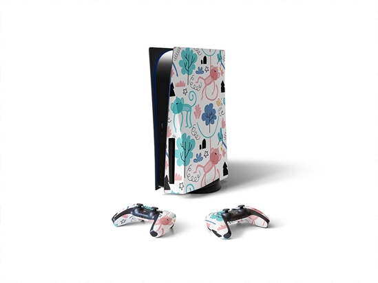 Pastel Jungle Animal Sony PS5 DIY Skin