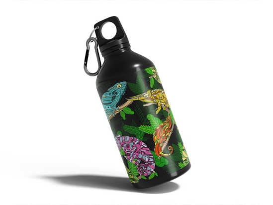 Psychedelic Chameleons Animal Water Bottle DIY Stickers