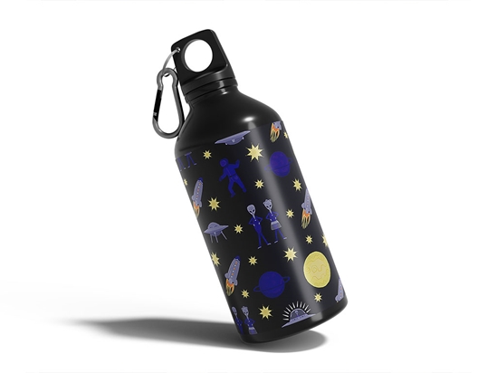 Interplanetary Honeymoon Science Fiction Water Bottle DIY Stickers