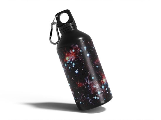 Red Stars Science Fiction Water Bottle DIY Stickers