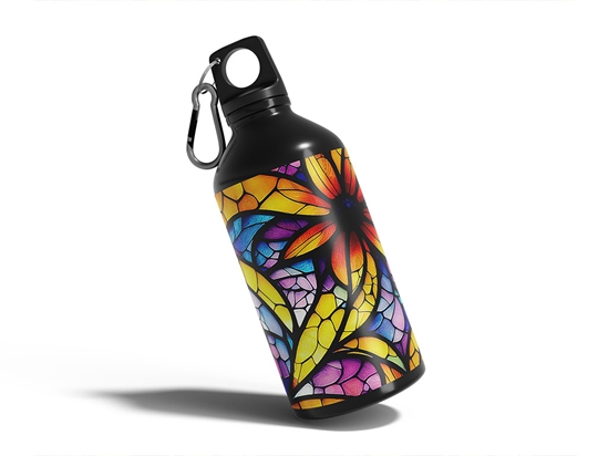 Sunflower Field Stained Glass Water Bottle DIY Stickers