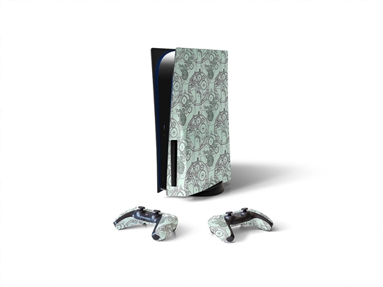 Pale Clockwork Steampunk Sony PS5 DIY Skin