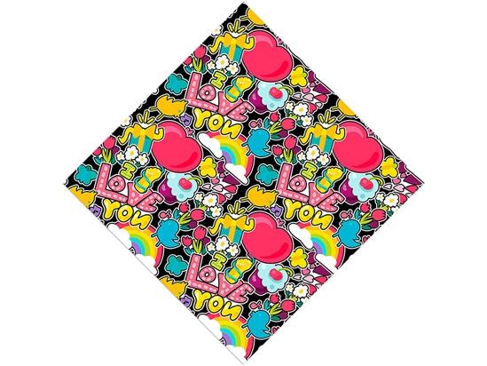 Lovey Dovey Sticker Bomb Vinyl Wrap Pattern