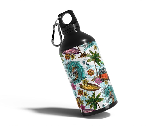 Surfs Up Summertime Water Bottle DIY Stickers