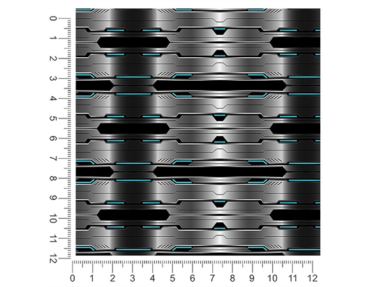 Silver Turquoise  Technology Vehicle Wrap Scale