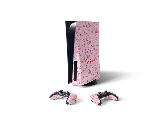 Rosa Terrazzo Stone Sony PS5 DIY Skin