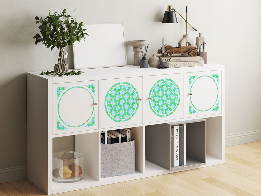 Wavy Wintergreen Tie Dye DIY Furniture Stickers