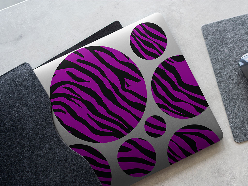 Purple Tiger Animal Print DIY Laptop Stickers