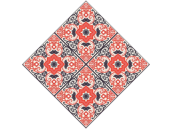 Red Flower Tile Vinyl Wrap Pattern