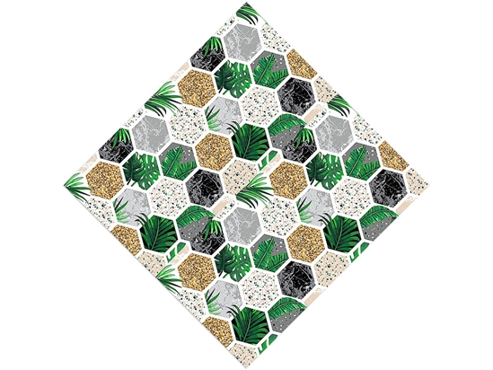 Fern Hexagonal Tile Vinyl Wrap Pattern