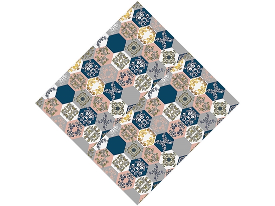 Warm Hexagonal Tile Vinyl Wrap Pattern