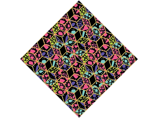 Neon Cube Tile Vinyl Wrap Pattern