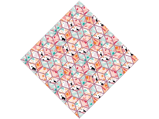 Pink Cube Tile Vinyl Wrap Pattern