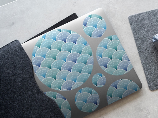 Art Deco Waves Water DIY Laptop Stickers