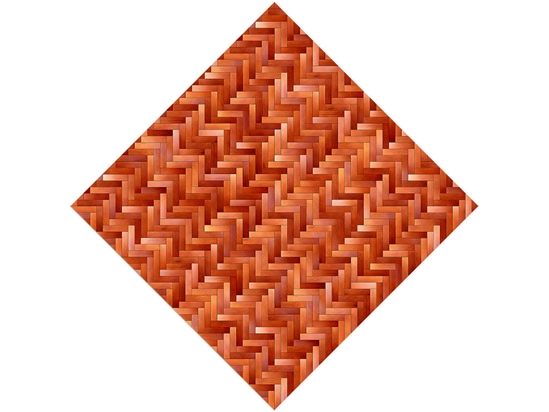 Paprika Stain Wooden Parquet Vinyl Wrap Pattern