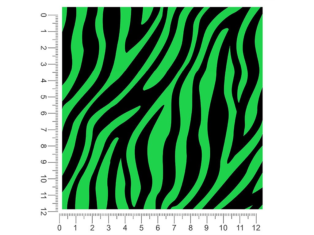 Green Zebra Animal Print 1ft x 1ft Craft Sheets