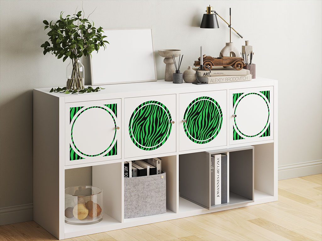 Green Zebra Animal Print DIY Furniture Stickers