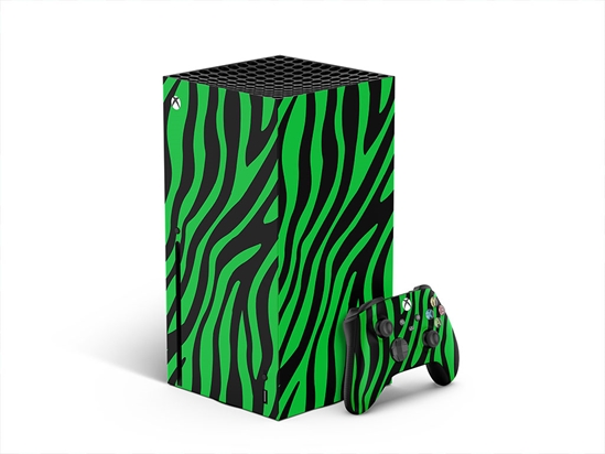 Green Zebra Animal Print XBOX DIY Decal