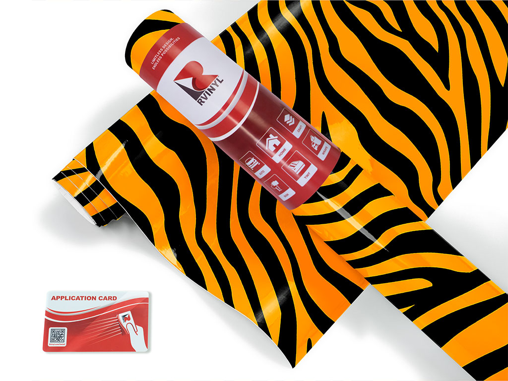 Orange Zebra Animal Print Craft Vinyl Roll