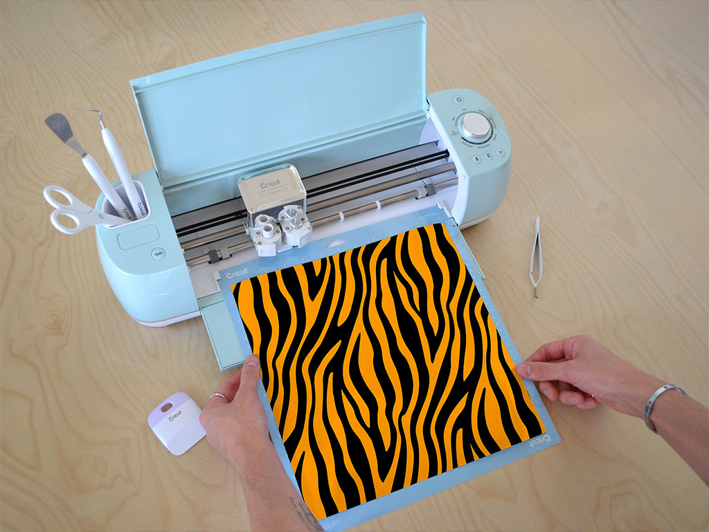 Orange Zebra Animal Print Cricut Compatible Vinyl