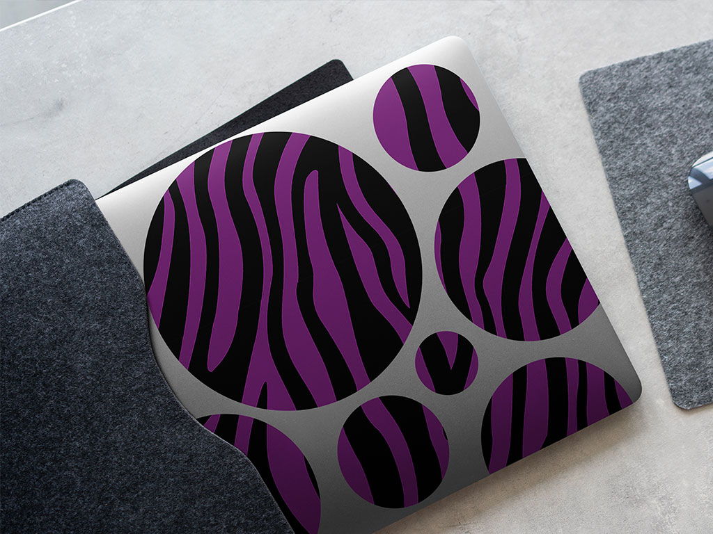 Purple Zebra Animal Print DIY Laptop Stickers