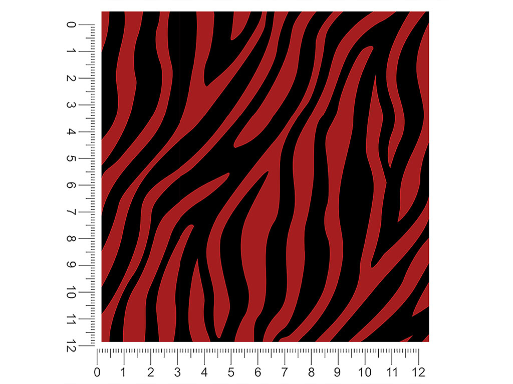 Red Zebra Animal Print 1ft x 1ft Craft Sheets