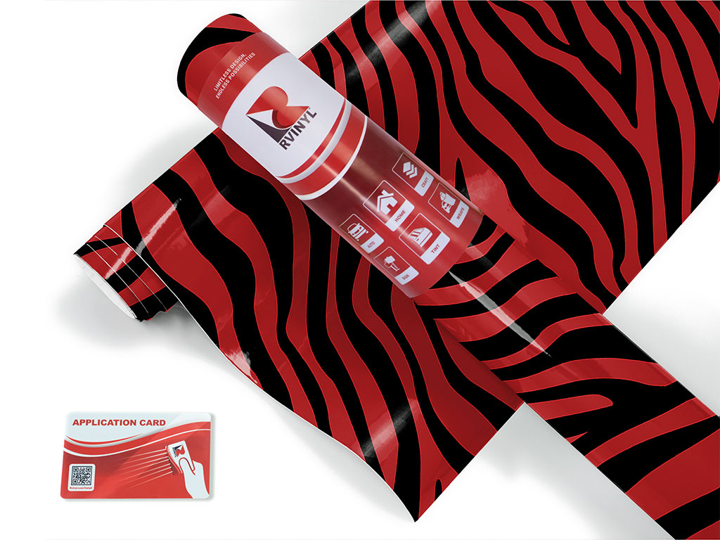 Red Zebra Animal Print Craft Vinyl Roll