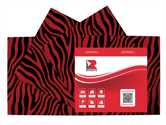 Red Zebra Animal Print Craft Vinyl Sheet Pack