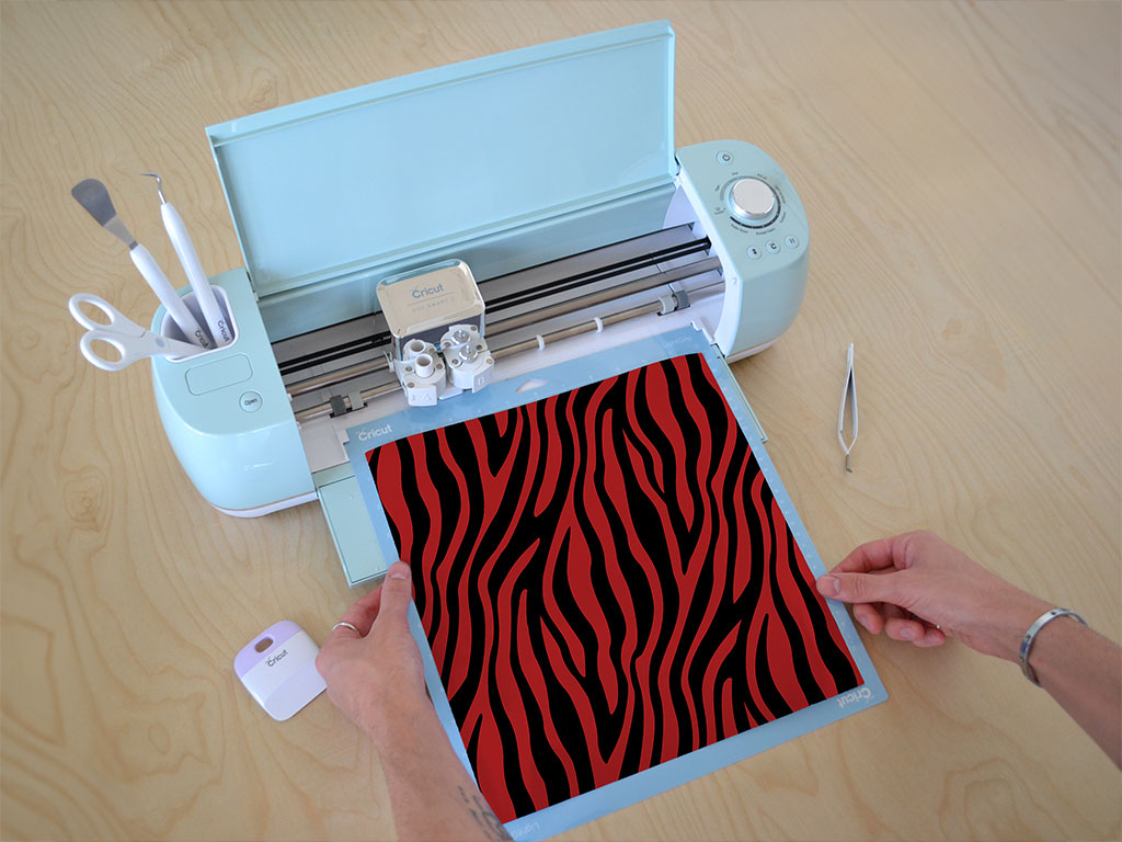 Red Zebra Animal Print Cricut Compatible Vinyl