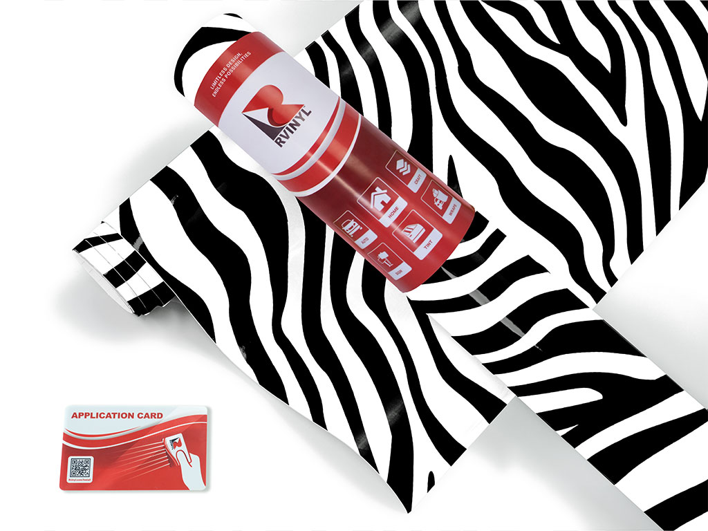 White Zebra Animal Print Craft Vinyl Roll