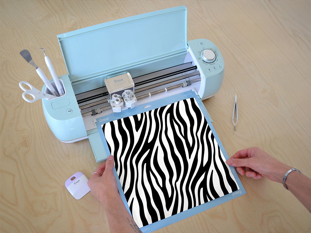 White Zebra Animal Print Cricut Compatible Vinyl