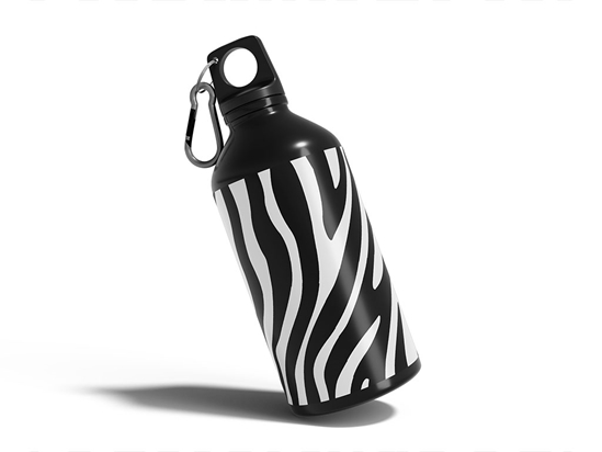 White Zebra Animal Print Water Bottle DIY Stickers